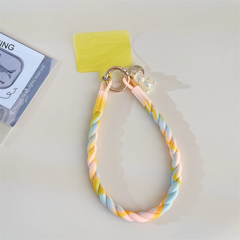 Short Mobile Phone Lanyard Luminous Bear Pendant Clip Anti-lost Wrist Strap Ornaments Universal Phone Pendant Portable Women