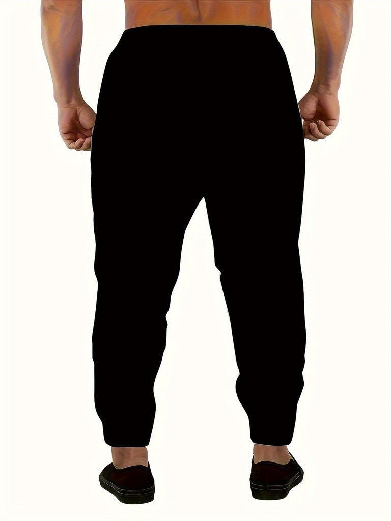 Men's Halloween Themed Skull & Hands Print Jogger Pants With Drawstring, Casual Sports Trousers As Gift