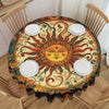 Vibrant 3D Mandala Sunflower Round Tablecloth - Easy-Care Polyester, Perfect for Home & Dining Decor