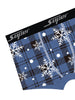 Stylish Multi-color High Quality Series - 4 Pcs Men's Snowflake Plaid Print Stretchy Boxer Briefs - Comfy & Quick- Drying & Breathable Underwear Set