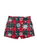 Women's Christmas Santa Claus Print Skinny Shorts, Elastic Waist Stretchy Casual Shorts for Holiday Party