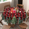 Christmas tablecloth - Vibrant Christmas Tablecloth - Premium Polyester, Red Buffalo Plaid, Pine Trees & Snowflakes, 52x70 inches - Holiday Dining Decor - For Christmas Celebrations - Perfect Gift Idea - Deck the Halls in Style