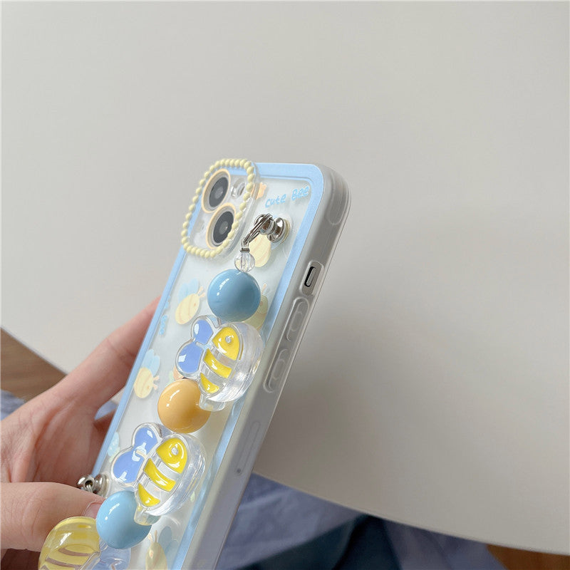 Cute And Funny Cartoon Little Bee Chain Mobile Phone Case