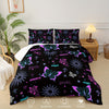 Butterfly Comforter Set Purple Rose Printed Bedding Sun Galaxy Comforter 3 Piece Set (1 Bed Comforter + 2 Pillow Cases), Comforter For All Seasons, Soft Comfortable And Breathable Printed Bedding For Home Dorm Decoration