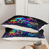 Mushroom Comforter Set, Colorful Sparkle Natural Wild Fungus Bedding Set, Botanical Plants Duvet Set Butterfly Comforter with 2 Pillowcases