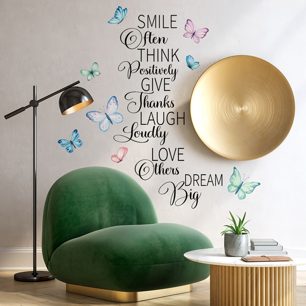 1 Set Smile Detachable Waterproof Self-Adhesive Vinyl Stickers, Suitable For Living Room, Bedroom, Background Wall, Wall Decoration, Home Decoration