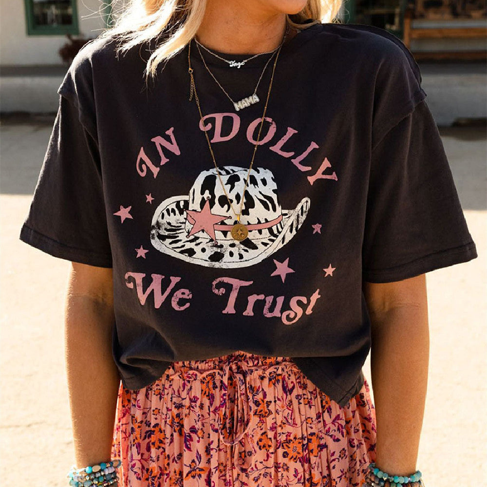 Fashion Letter Print Short-sleeve