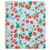 Strawberry-Themed Large Spiral Notebook with Pockets, 11x9", 160 Lined Pages - Perfect for Journaling & Office Supplies