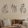 Art Woman Silhouette Interior Decoration Iron Line Metal Wall Space Wall Hanging