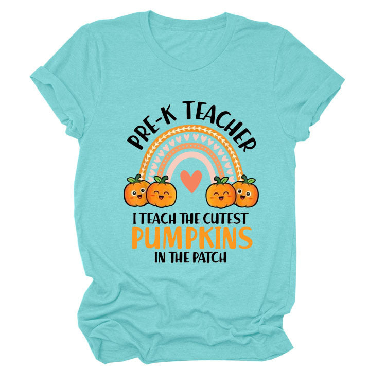 Pumpkin Love Rainbow Halloween Short Sleeve T-Shirt