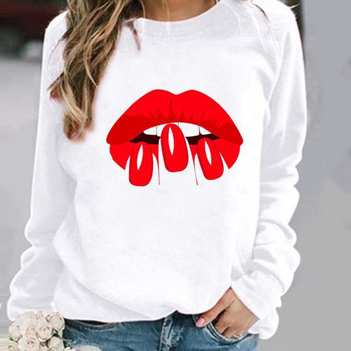 Women's Fashion Casual Round Neck Geometric Pattern Printed Sports Sweater