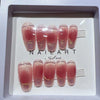 Blush Pleated French Handmade Manicure Wear Nail Fake Nails