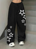 Women's Star Print Lounge Pants, Stretchy Ribbed Jogger Pants For Women, Casual Winter Activewear