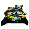 Cannabis Leaves Bedding Set, Hemp Leaves Bedding Weed Comforter Set Queen Size, Boho Comforter Set Queen, Tie Dye Comforter, Rainbow Comforter, Maple Leaf Bedding Set (Not Including Duvet Cover And Pillow Core)