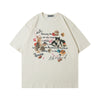 Hip Hop Retro Cartoon Printed Short Sleeve Men