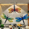 3pcs Set of Large 14-Inch Metal Dragonfly Wall Art - Outdoor Decor for Garden, Patio, Living Room, Bedroom & Balcony - No Power Needed, Durable Iron Sculptures