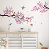 A set of two (11.81*23.62inch*2pcs) peach blossom branch and bird wall stickers for living room background wall room decoration wall stickers self-adhesive wholesale wall stickers (MS8060)