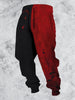 Men's Trendy Color Block Casual Joggers - Breathable, Comfort-Fit Sweatpants with Drawstring Waist for Spring & Fall