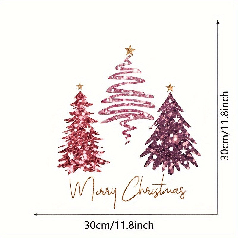 Festive Christmas Wall Stickers: Contemporary Design, Reusable, Self-Adhesive, Suitable for Glass Surfaces