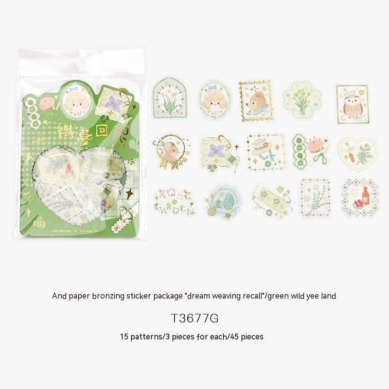 Japanese Paper Gold Foil Stickers Pack Journal Material