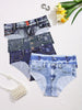 5-Pack of Women's Buttoned Briefs with Denim Print and Paisley Design