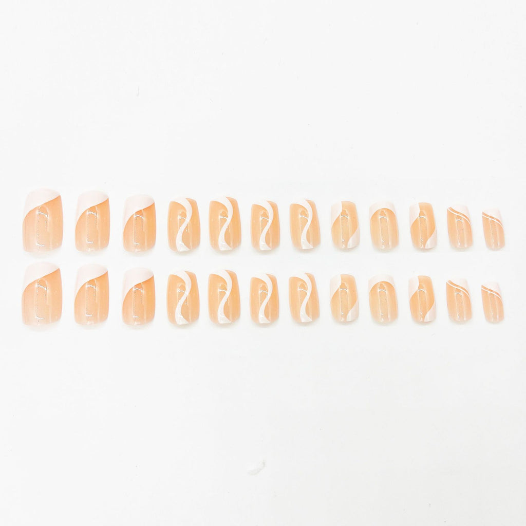 French Simplicity Short White Wear Finished Nail Beauty Fake Nails Nail Stickers Detachable