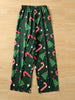 Christmas Allover Print Wide Leg Pants, Casual Slant Pockets Loose Pants, Women's Clothing