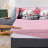 France Paris Comforter Set 8 Pcs Eiffel Tower Bedding Set Extra Soft Cozy Bed In A Bag Pink Cherry Blossom Floral Decorative Bedding Comforter Modern City French Bed Set For All Sezon