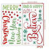 Happy New Year & Believe Quote Christmas Wall Decals - Removable Tree Stickers for Festive Home & Window Decor, Matte Finish PVC