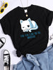Pattern T-shirt Fashionable Printed Fashion Loose T-shirt Cat