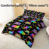 Rainbow Dinosaur Comforter Set Colorful Dino Bedding Set, Cartoon Dinosaur Comforter With 1 Comforter And 2 Pillowcases Ultra-Soft Lightweight