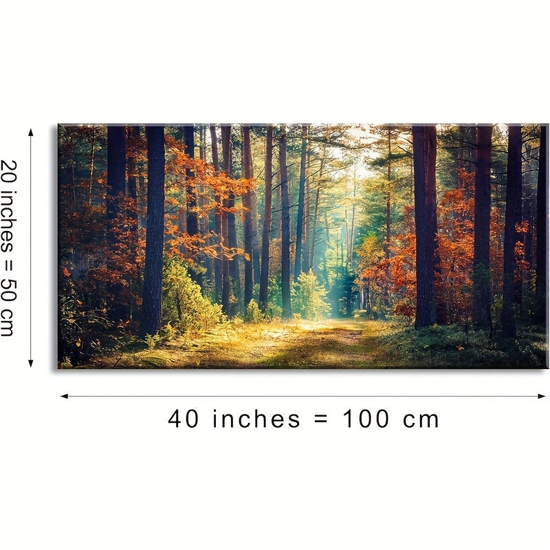 Autumn Forest Large Stretched Canvas Wall Art For Living Room Bedroom Home Decoration  Mordern Morning Sunlight Wood Print Picture Painting Decor Giclee Artwork Gallery Wrapped Gift Inner Frame