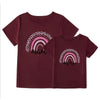 Cartoon Rainbow Mother And Daughter Short Sleeve T-shirt