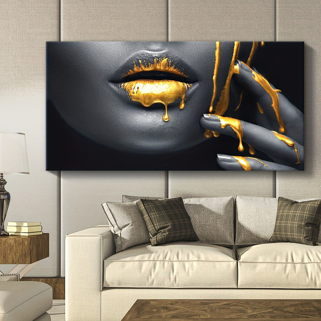 1pc Nordic Chic Framed Canvas Art Print - Waterproof & Odorless, Ink on Canvas, Pine Wood Frame, Transverse Orientation, Art Deco Fashion Theme, Ideal for Bedroom, Living Room, Office, and Dormitory Decoration Wooden Frame - Thickness 1.5inch