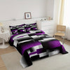 2/3pcs Black Purple Geometric Comforter Set, 3D Rendering Abstract Art Comforter for Women Men, Geometry Rectangle Bedding Set Breathable Modern Duvet Set, Room Dormitory Decor, All Season Lightweight Cozy Warm, Christmas Gifts Decoration Ornaments,