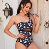 One Shoulder One-piece Swimsuit Women's Bow Yarn