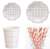 Octagonal Hot Stamping Silver Rose Gold Paper Party Tableware