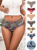 6pcs Retro Tie Dye Seamless Panties, Cooling Fabric Women's Lingerie & Underwear