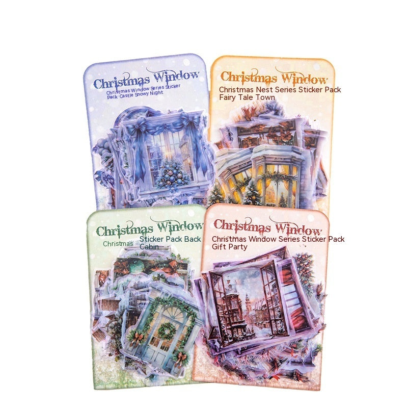 Sticker Package Christmas Window Series Retro Christmas Journal Decoration