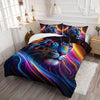 Leopard Comforter Set Rainbow Comforter, Cheetah Printed Bedding Set, Colorful Animal Duvet Set with 1 Comforter and 2 Pillowcases
