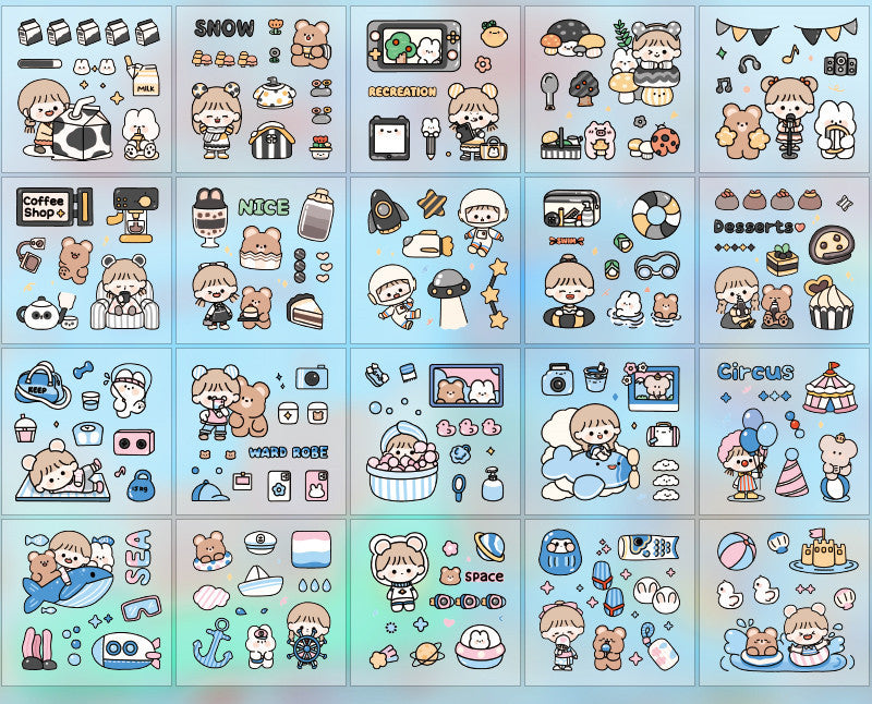 Hand Account Waterproof Sticker Water Cup Decoration Small Pattern Cartoon Girl