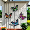 4-Piece Set Iron Butterfly Wall Art Decor, Decorative Hanging Metal Butterflies for Garden, Yard, Living Room, Bedroom, Patio, Balcony - No Electricity Needed, Perfect Gift for Family and Friends