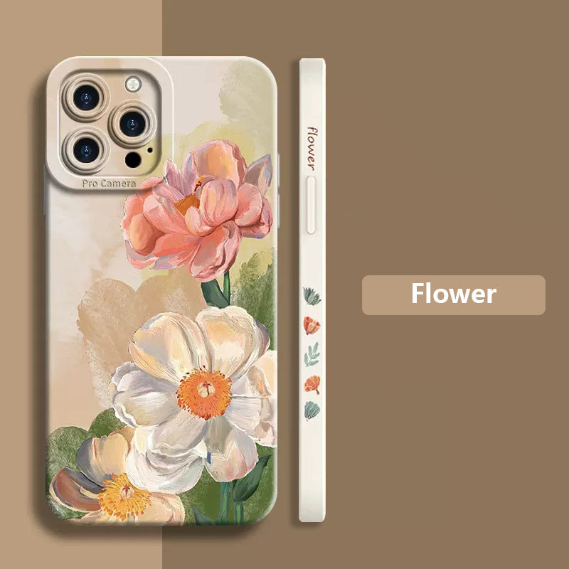 Protective Shell Full Package Acrylic Peony Oil Painting Creative