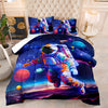 3Pcs Astronaut Comforter Set, Space Bedding Set, Outer Space Astronaut Comforter Set, Galaxy Astronaut Space Bedding, Galaxy Comforter Set Plants, 1 Quilt 2 Pillowcases