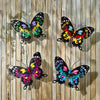 4-Piece Set Iron Butterfly Wall Art Decor, Decorative Hanging Metal Butterflies for Garden, Yard, Living Room, Bedroom, Patio, Balcony - No Electricity Needed, Perfect Gift for Family and Friends