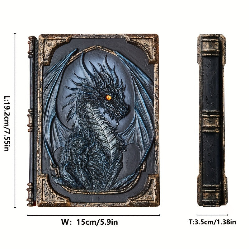 Dragon Notebook - Three-Dimensional Relief, 3D Cover, Magic Handbook, Fantasy Diary - 100 Sheets/200 Pages - For Writing And Drawing - Suitable for Christmas, Halloween, Birthday Gifts - Unique Table Ornament