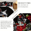 Cartoon Cat Comforter Set Rose Bedding Red And Black Comforter 3 Piece Set (1 Bed Comforter + 2 Pillowcases), Comforter For All Seasons, Soft, Comfortable And Breathable Printed Bedding For Home Dormitory Decoration