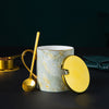 Ceramic Water Cup Large Capacity Spoon With Lid Gift Couple Cups