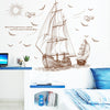 Sailboat Wall Stickers Living Room Television Background Wall Decorative Bedroom Children's Room Bedroom Wall Sticker Paper Stickers