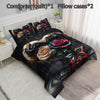Colorful Rose Comforter Set, Floral Theme Bedding Set, Soft Polyester, 3pcs (1 Comforter and 2 Pillowcases)